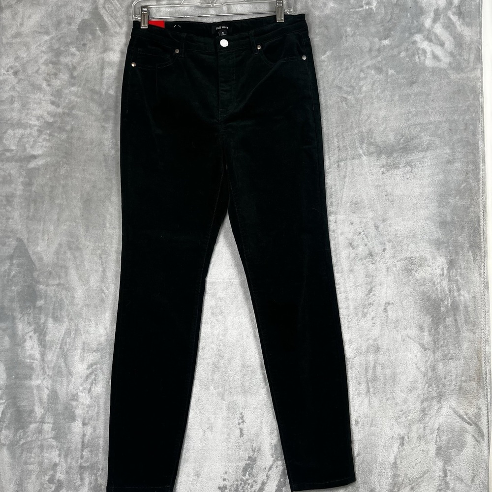 Well Worn Women Pants High Rise Corduroy Size 8 Olive Green Classy Elegant - Picture 2 of 12
